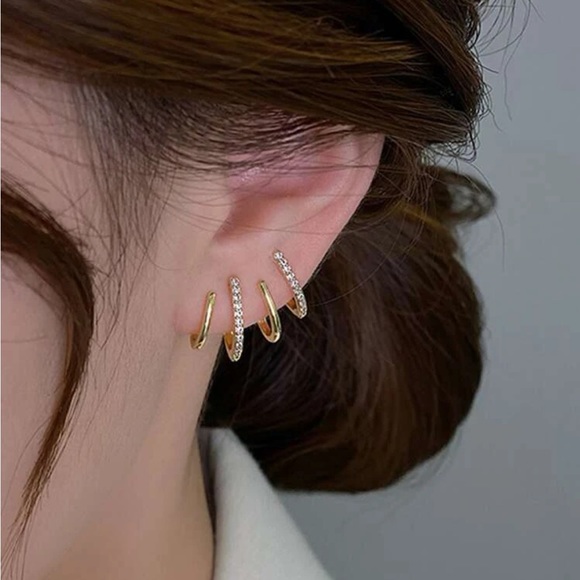 Rhinestone Hoop Earrings - Picture 1 of 11